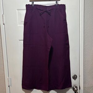 LOFT Burgundy Wide Leg Pants